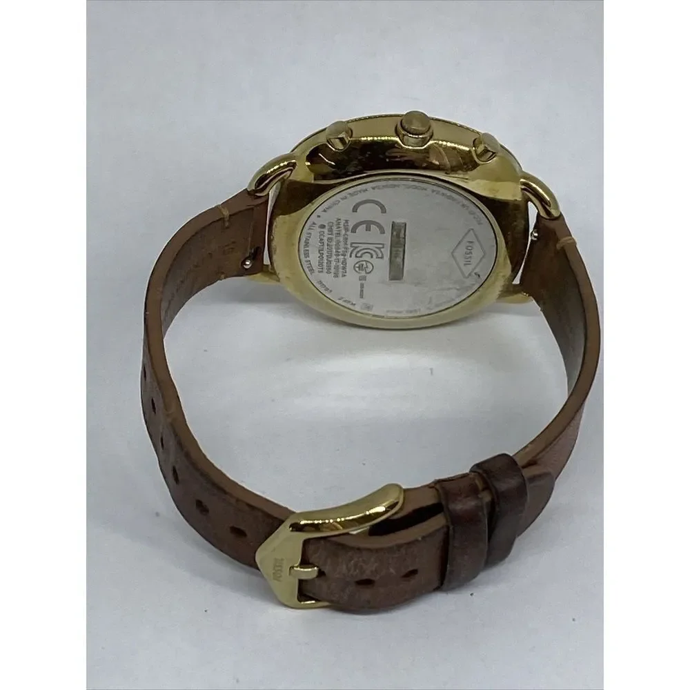 Fossil FTW1201 Women's Brown Leather Analog White Dial Hybrid Smartwatch XX730